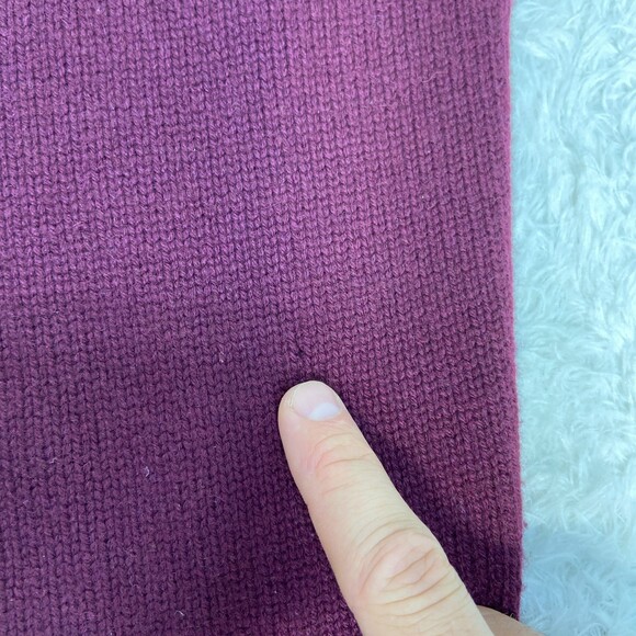 J Crew Collection Italian Cashmere Maroon 3/4 Sleeve Women's Pullover Sweater XS - Picture 7 of 7